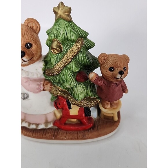 HOMCO Mama Bear with Baby Bear and Christmas Tree #5114 Holiday Figurine - Picture 7 of 11